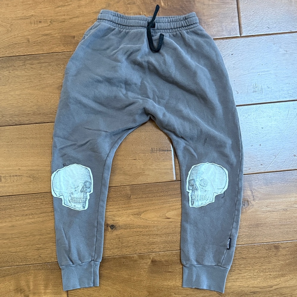 nununu Charcoal Skull Print Kids Joggers